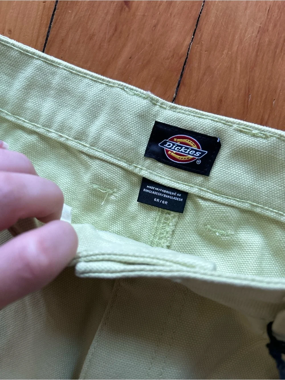 NWT Dickies Carpenter Pants Womens 6 Lime Green Wide Leg Canvas Utility balloon